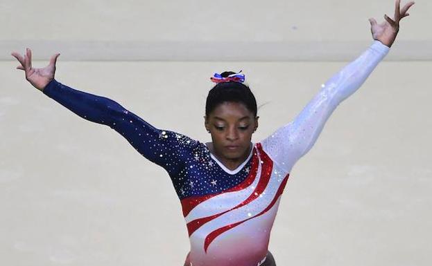 Simone Biles, durante los Juegos de Río. 