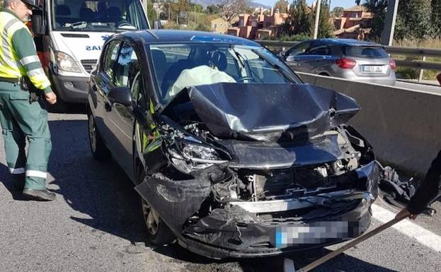 Al menos un herido en una colisión múltiple en la A-7, a la altura de Estepona