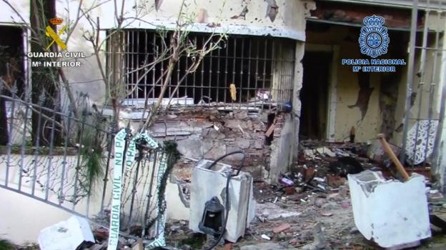 Estado en el que quedó la vivienda tras la explosión. 