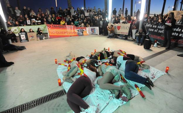 Perfomance de la protesta. 