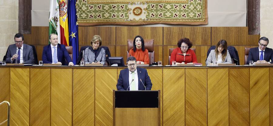 Intervención del líder de Vox en Andalucía, Francisco Serrano, en el Parlamento de Andalucía 