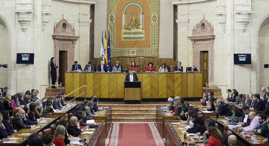 Intervención del líder de Vox en Andalucía, Francisco Serrano, en el Parlamento de Andalucía 