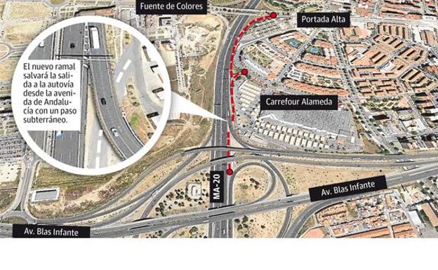 El Ayuntamiento adjudica las obras del nuevo acceso a Portada Alta y Teatinos desde la autovía