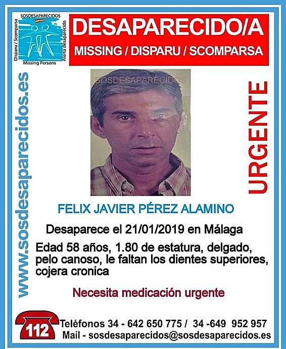 Buscan a un hombre de 58 años desaparecido desde el lunes en Málaga