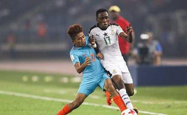 Rashid con la selección de Ghana sub17. 