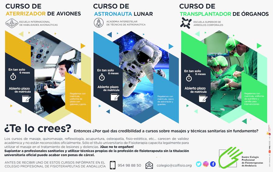 Carteles de la campaña contra el intrusismo impulsada por el Colegio. 