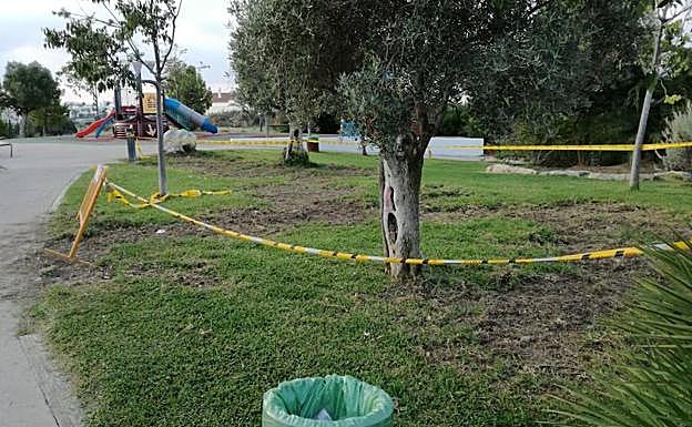 Imagen de los daños provocados hace unos días en uno de los parques afectados.