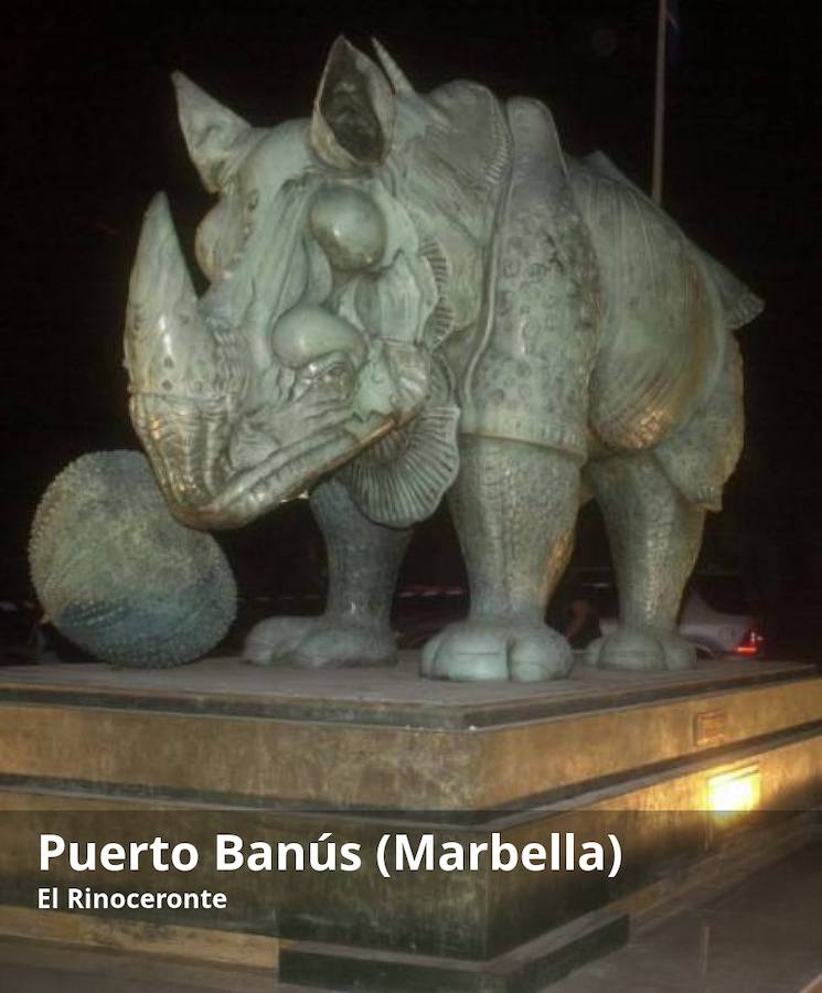 Un rinoceronte, una familia de elefantes, una pirámide, estructuras metálicas de lo más diverso y hasta un homenaje al Seat 600. Estas son algunas de las rotondas más singulares y extravagantes que pueden encontrarse en la provincia de Málaga