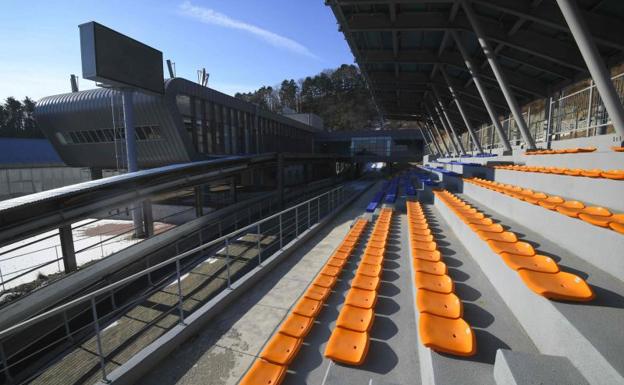 El Centro de deslizamiento de Pyeongchang, también cerrado.