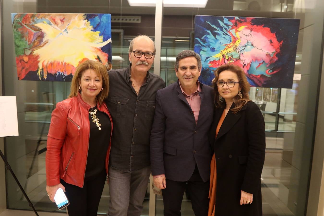 Lidia Monzón, Eduardo Garoz, Carlos Pérez y Kety Campos. Eduardo Garoz presenta ‘Cosmos&Visiones Abstractas’