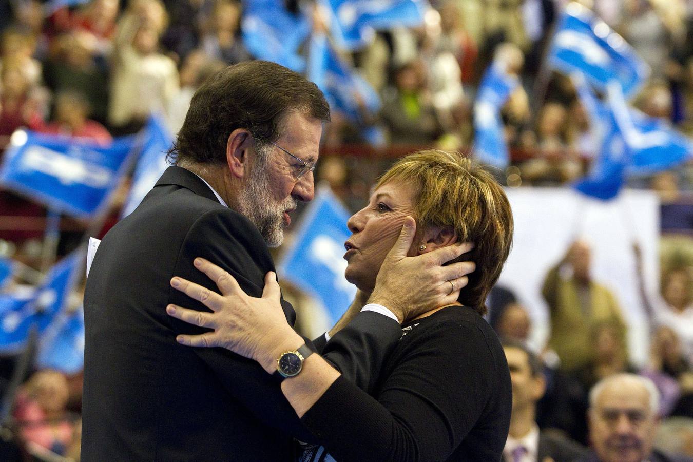 2011. Con Mariano Rajoy, durante un acto de campaña del PP en Málaga de cara a las elecciones generales.