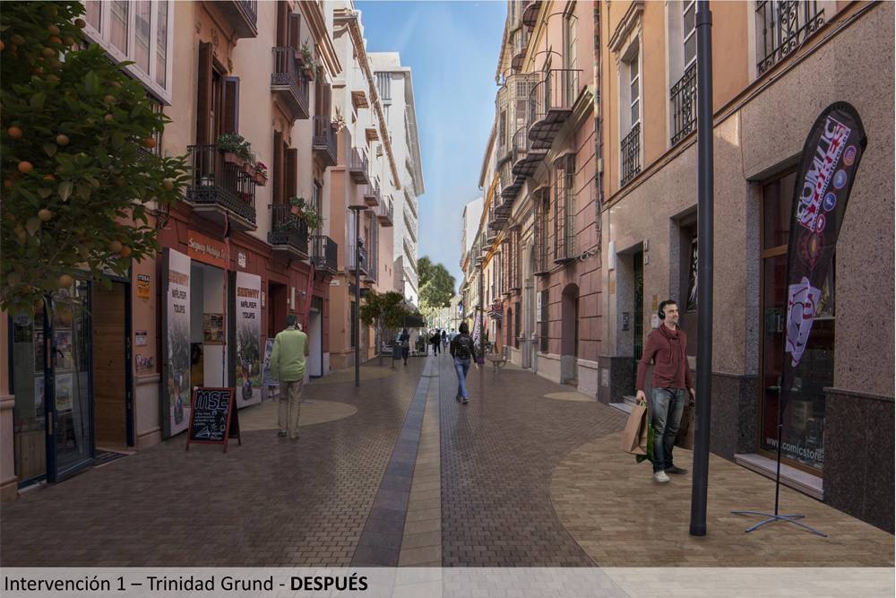 Recreaciones de cómo quedará la renovación de zonas de Carretería y Álamos, así como el entorno del la plaza de San Francisco.