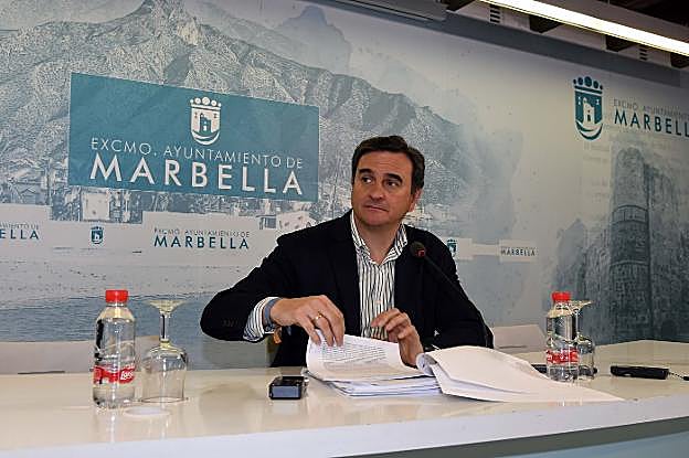El portavoz municipal, ayer, en la sala de prensa del Ayuntamiento. 