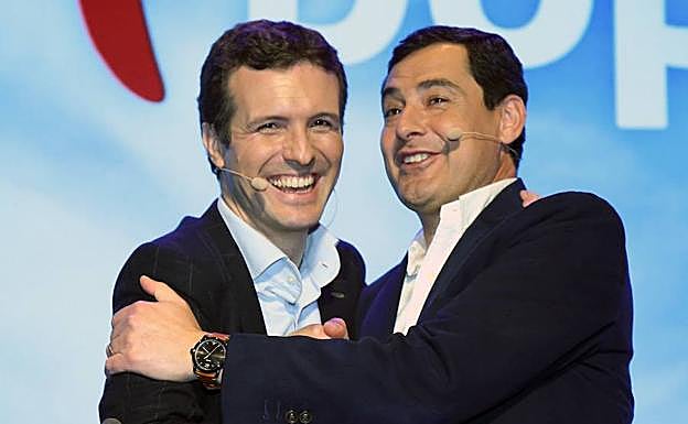 Casado y Moreno, en un acto reciente del PP. 