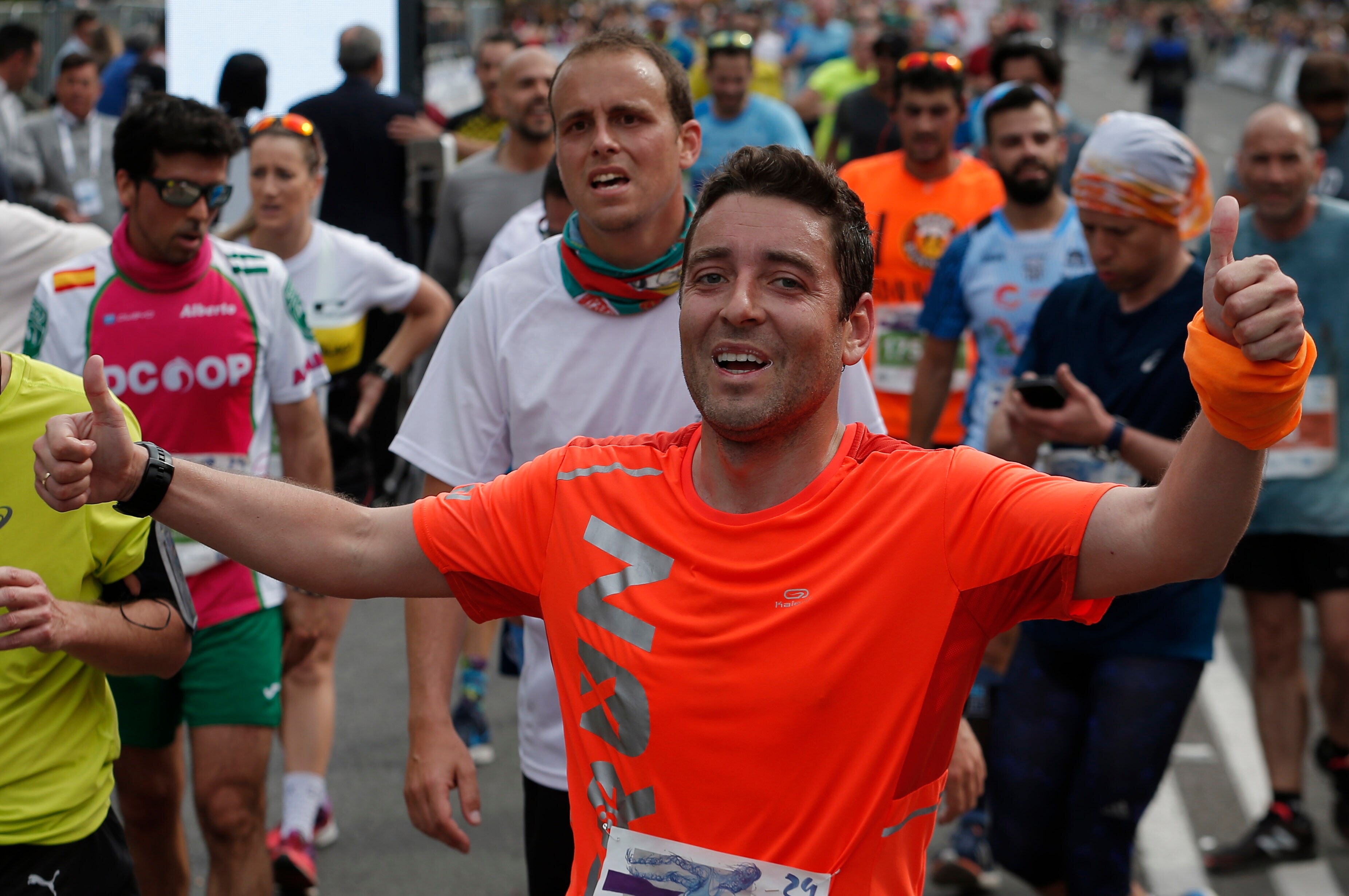 Mucho ambiente y color han llenado hoy las calles del centro de Málaga en la Media Maratón Teatro Soho Caixabank Ciudad de Málaga 2019