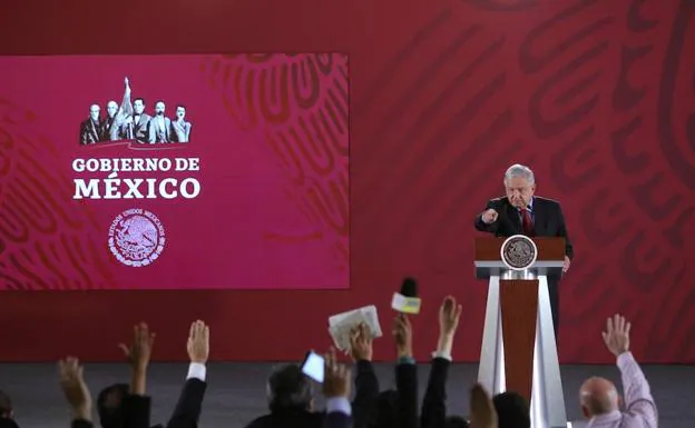 El presidente de México, Andrés Manuel López Obrador, durante una rueda de prensa en Palacio Nacional, en Ciudad de México.
