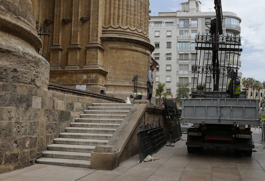 La reja será restaurada por la empresa Chapitel en Antequera y reubicada en su misma posición cuando pase la Semana Santa