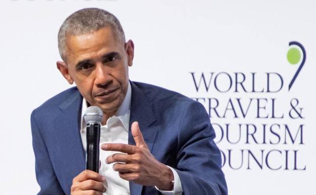 Obama, durante su conferencia en Sevilla. 