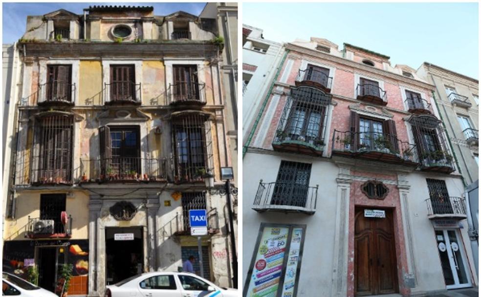  Málaga. Uno de los inmuebles que ha salido de la Lista Roja es este palacete barroco de la calle Atarazanas que pasó del semiabandono a su rehabilitación que le ha devuelto el brillo original.