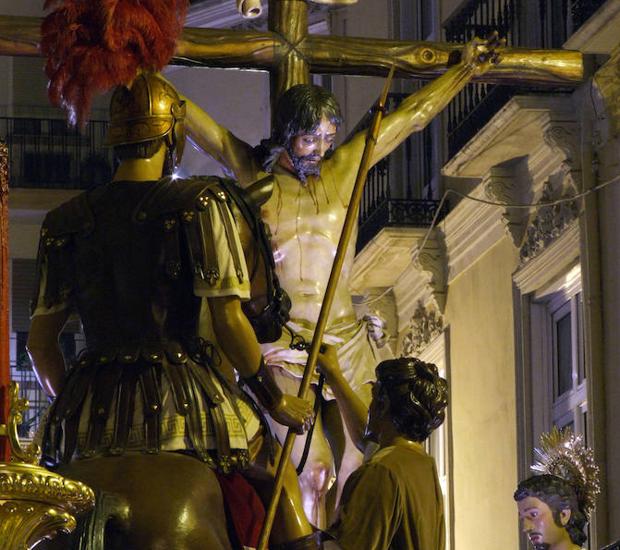 Cristo de la Sangre con Longinos a caballo.