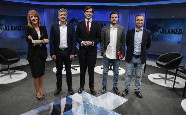 Los participantes en el debate, en el plató de La Alameda. 