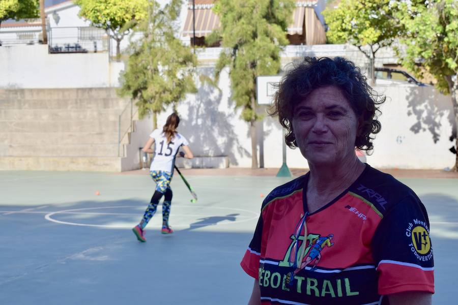 Mari Carmen Barea durante el entrenamiento. 