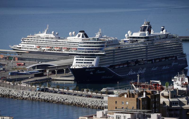 Este sábado, día con más cruceros en el recinto, con el añadido de que tres de los cinco barcos eran exclusivos