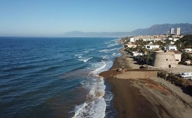 Imagen de un tramo de la costa tomada con uno de los drones de investigación de Sando. 