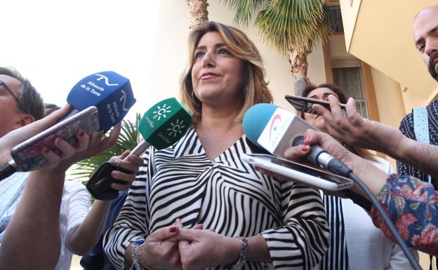 Susana Díaz, presidenta del PSOE en Andalucía durante su visita a Alhaurín de la Torre.