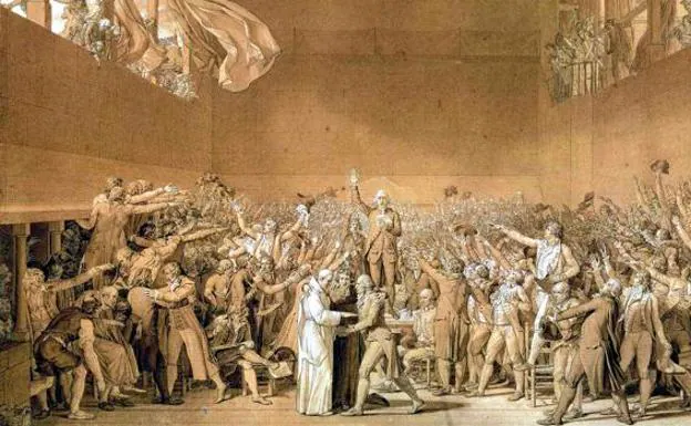 Cuadro «Juramento del Juego de Pelota», obra de Jacques-Louis David