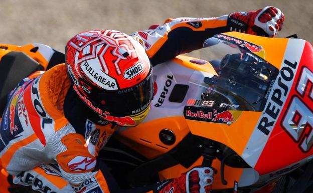 Marc Márquez, rodando en la primera sesión de entrenamientos libres. 