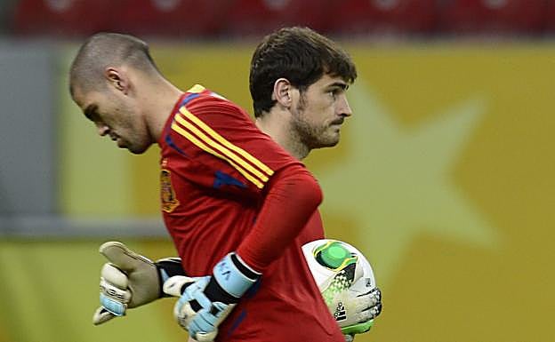 Valdés y Casillas, durante la Copa Confederaciones 2013. 