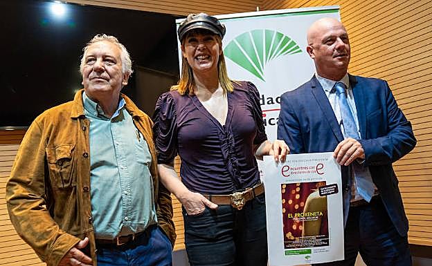 Ignacio Ortega, Mabel Lozano y Francisco Cañadas, en la presentación del documental 'El proxeneta'. 