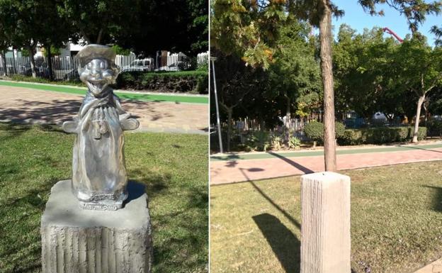 Inaguración de la escultura, la semana pasada en el parque María Zambrano de Vélez-Málaga. 