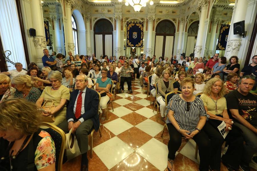 La actriz Nuria Espert y la sobrina del poeta Federico García Lorca, Laura García Lorca, en la primera jornada del ciclo '92 años de la Generación del 27', un acto de organizado por la Fundación Manuel Alcántara en colaboración con la Fundación Cajasol.