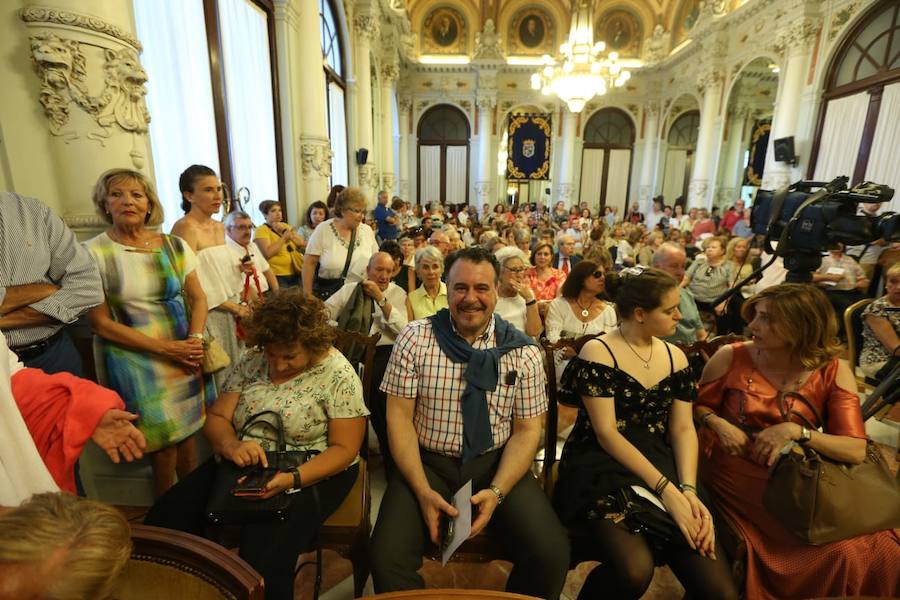 La actriz Nuria Espert y la sobrina del poeta Federico García Lorca, Laura García Lorca, en la primera jornada del ciclo '92 años de la Generación del 27', un acto de organizado por la Fundación Manuel Alcántara en colaboración con la Fundación Cajasol.