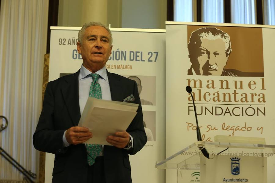 La actriz Nuria Espert y la sobrina del poeta Federico García Lorca, Laura García Lorca, en la primera jornada del ciclo '92 años de la Generación del 27', un acto de organizado por la Fundación Manuel Alcántara en colaboración con la Fundación Cajasol.