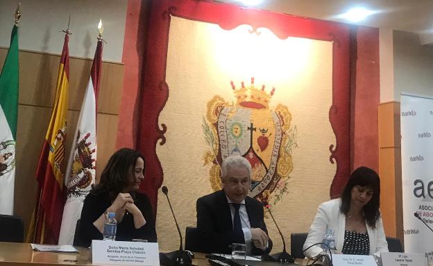 Soledad Benítez-Piaya, Javier Pérez y Lola Casares, durante la ponencia. 