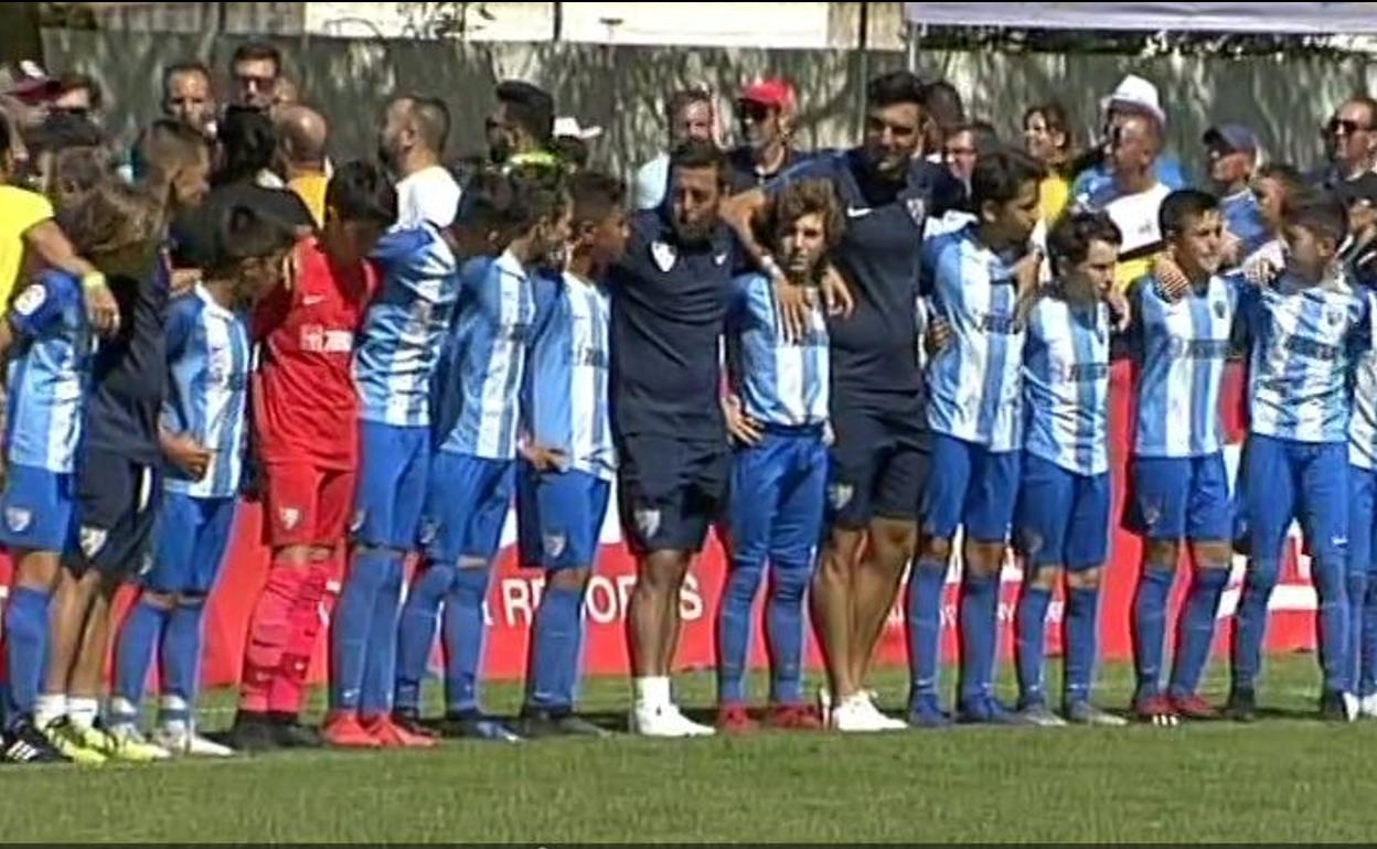 La lección de los alevines del Málaga ante una pelea en la grada