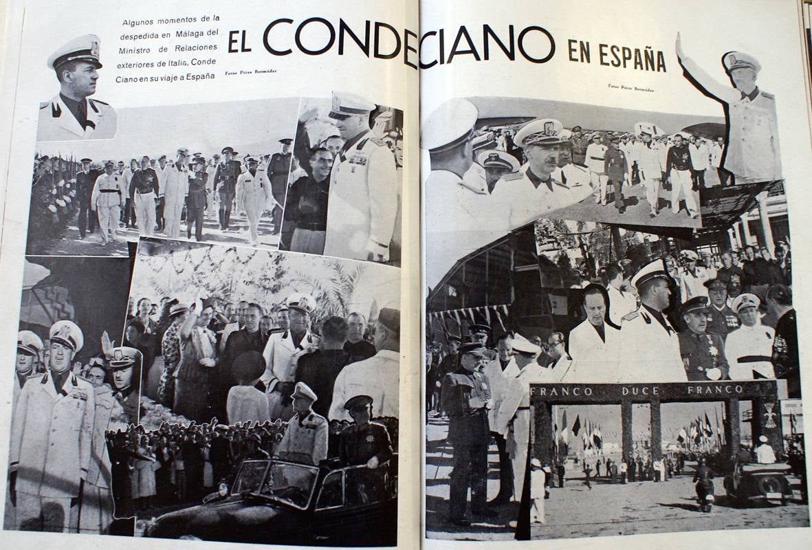 Montaje de la revista malagueña «Dardo» con diversas fotografías de la visita.