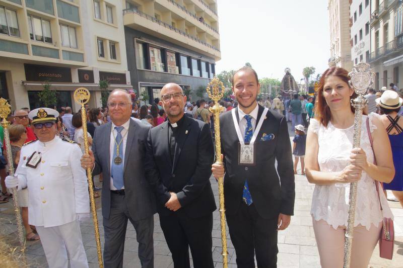 Traslado de la Virgen del Carmen desde su iglesia hasta el puerto de Málaga, este domingo 21