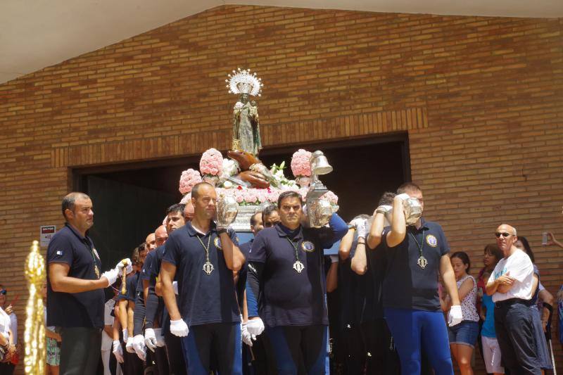 Traslado de la Virgen del Carmen desde su iglesia hasta el puerto de Málaga, este domingo 21