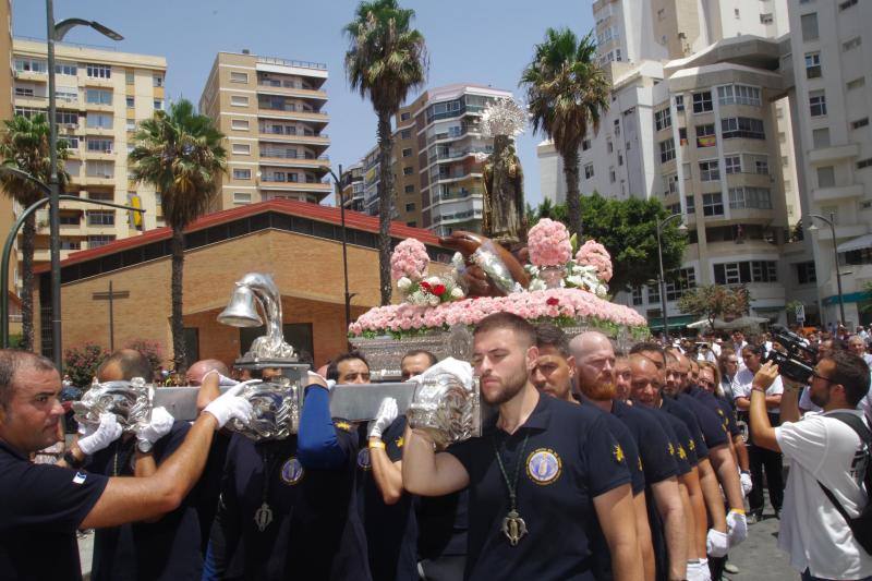 Traslado de la Virgen del Carmen desde su iglesia hasta el puerto de Málaga, este domingo 21