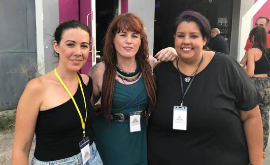 María del Carmen Ordoñez, María Plata y Mariángela Márquez, durante su primer evento solidario. 