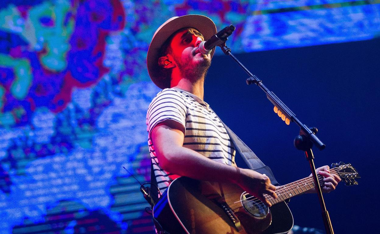 El líder de Morat durante un reciente concierto en Castellón.