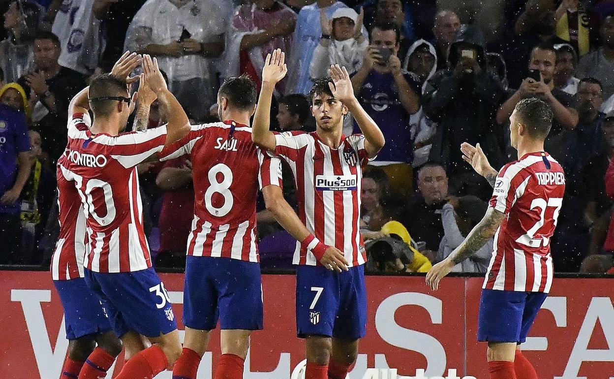 Joao Félix, con el dorsal '7', celebrando un gol.