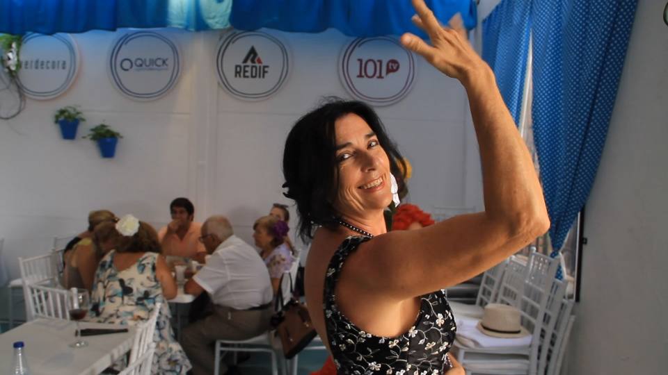 Algunos trajes de flamenca y caballistas el jueves en el Real. 