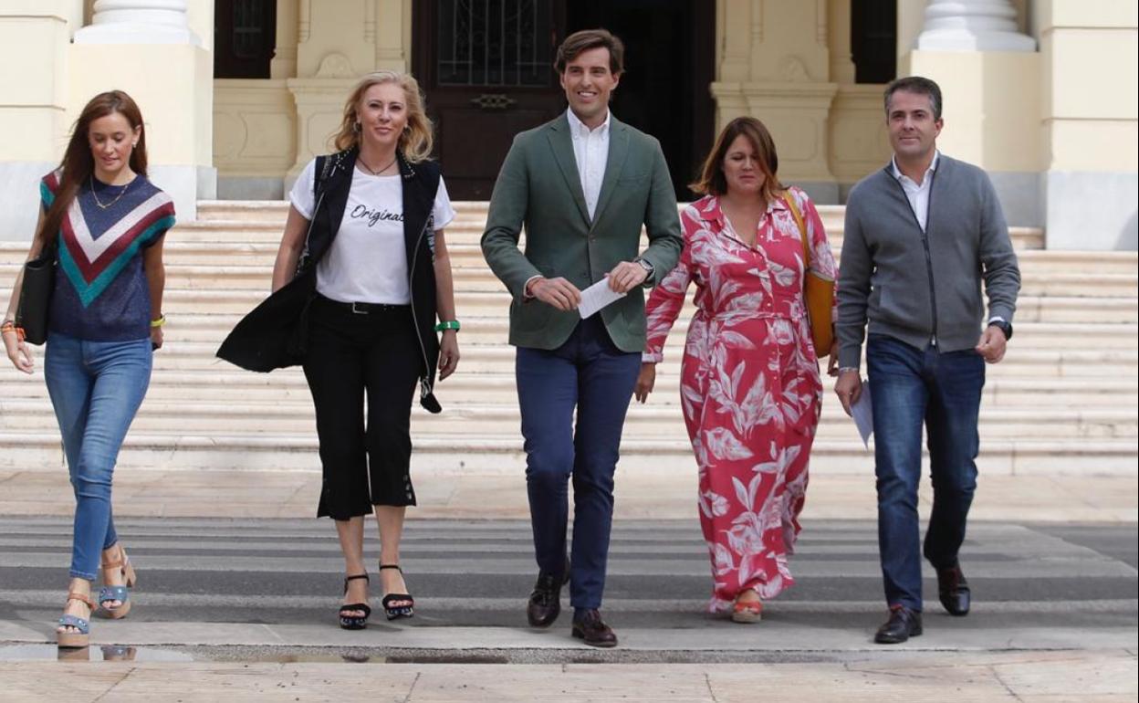 Pérez de Siles, España, Montesinos, Rivas y Conde, esta mañana antes de comparecer ante los medios. 