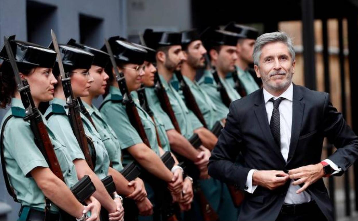 El ministro Fernando Grande Marlaska en un acto conmemorativo de la Guardia Civil
