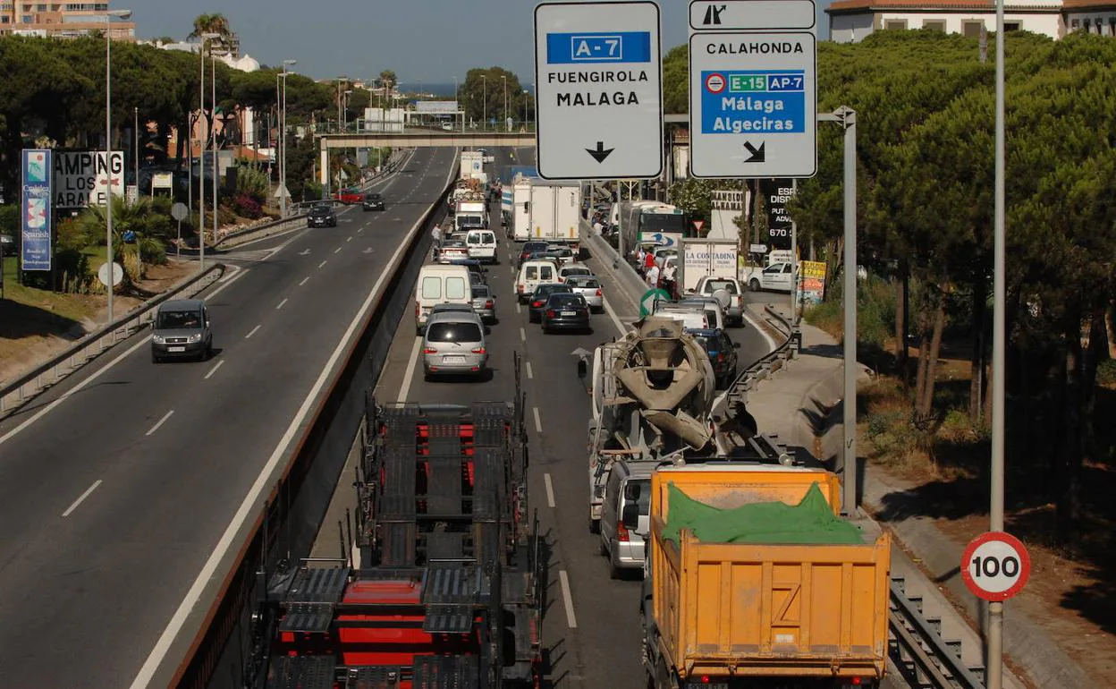 Imagen de archivo de la A-7, a su paso por Mijas.